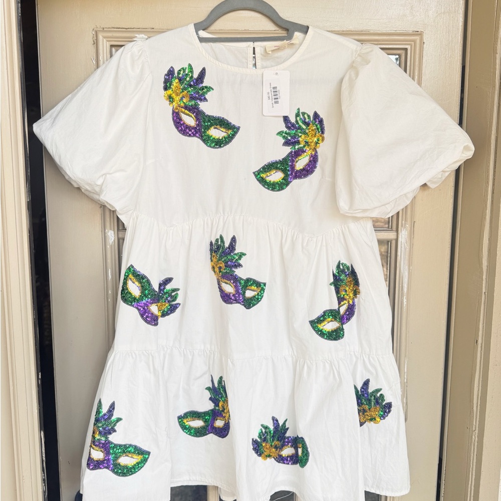 Mardi Gras sequin boutique dress